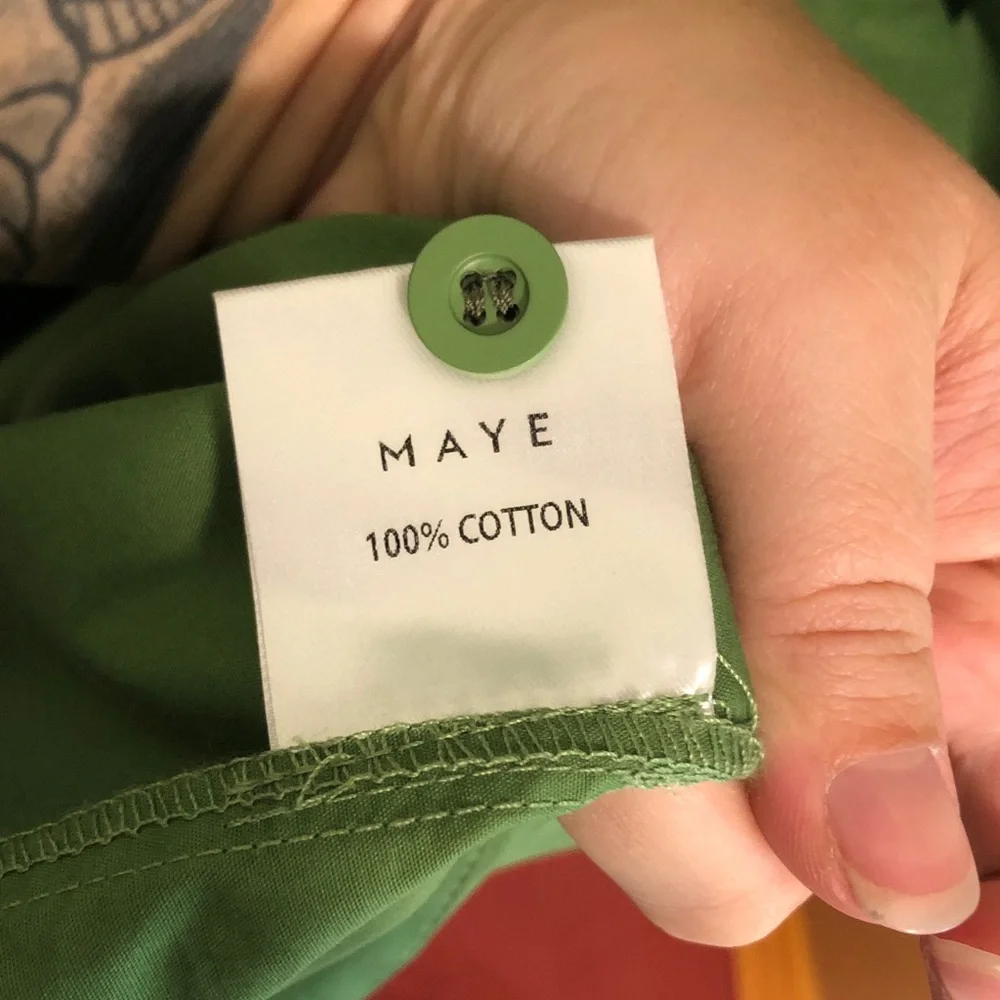 Maye the Label Corinne Shirtdress  Sleeveless Button-Front Maxi Dress in Green
